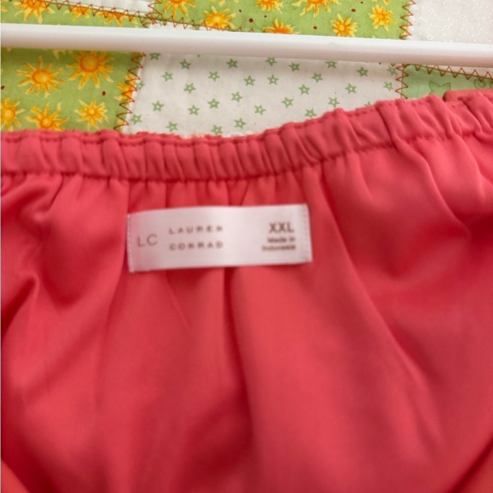 LC Lauren Conrad Coral and White Floral Mini Dress, Sz XXL - Picture 8 of 12